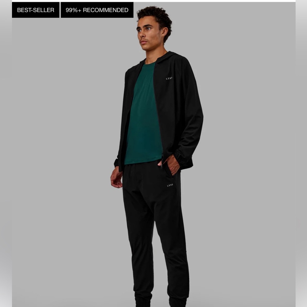 Men's Black Jacket LSKD zipper hoodie sweatshirt - Picture 4 of 4